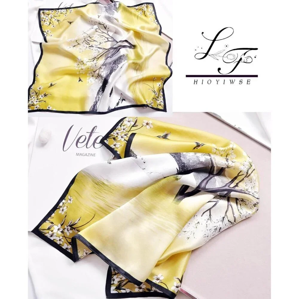 Satin Bandanas Head A14 Flos Scarf Women Lightweight Silk Hair Wrap Sleep Scarf
